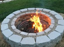 Fire Pit Made From Bricks Grout Gravel And Retaining Wall Blocks with regard to size 1000 X 1334