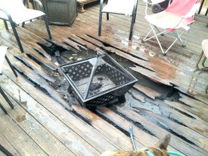 Fire Pit On Wooden Deck Decks Ideas pertaining to size 1632 X 1224