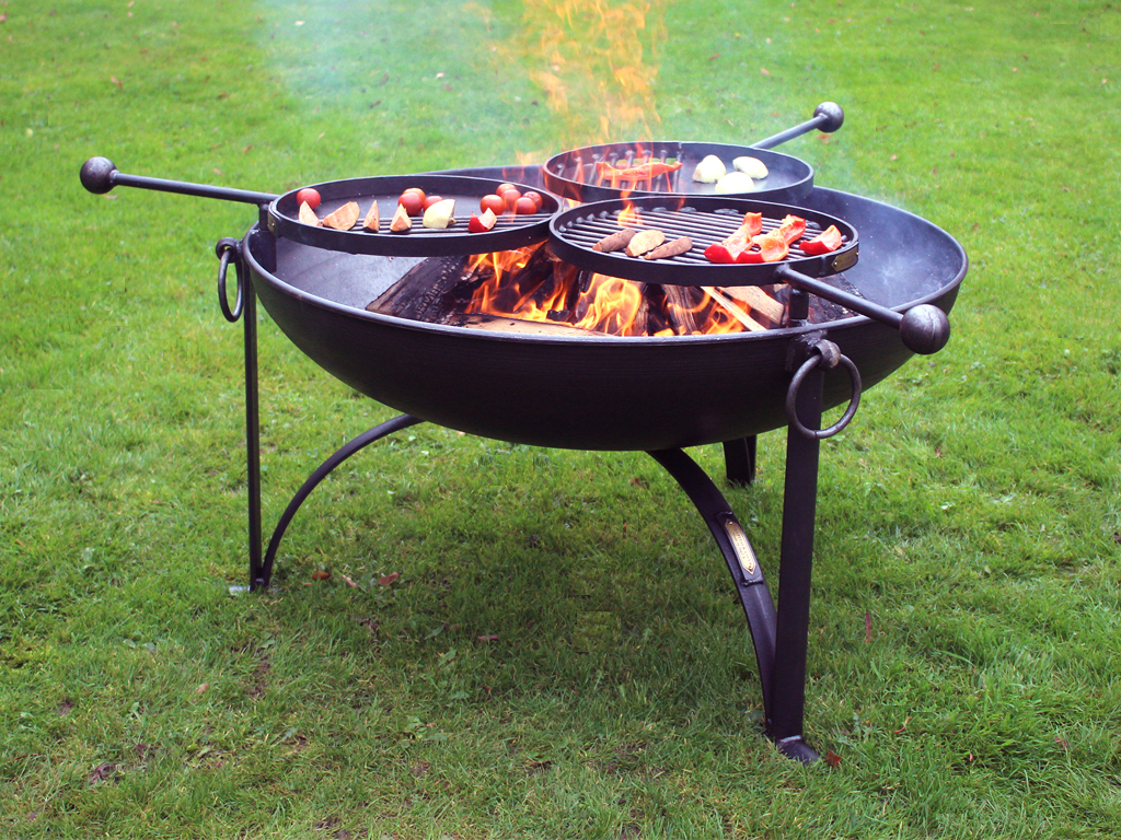 Fire Pit Plain Jane 90 With Three Swing Arm Bbq Racks Firepits Uk pertaining to measurements 1024 X 768