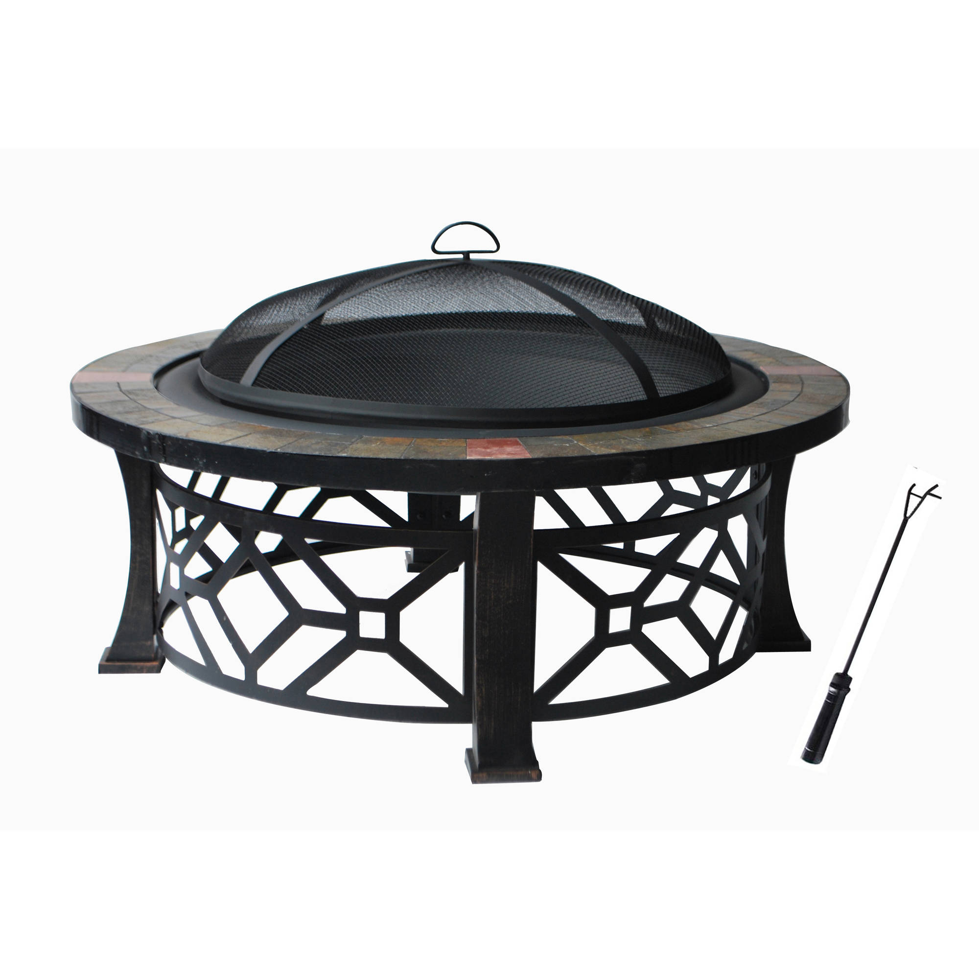 Fire Pit With Pvc Cover Black With Antique Bronze Leg Frame for proportions 2000 X 2000