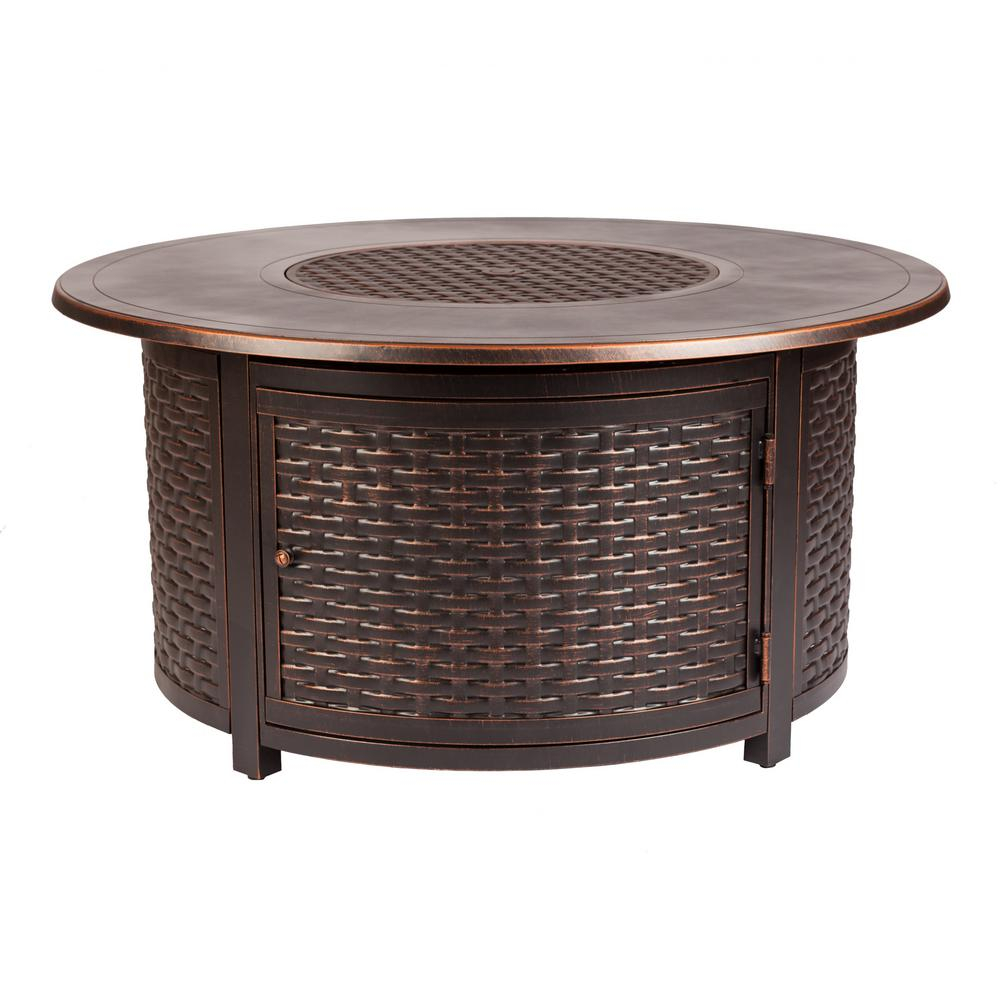 Fire Sense Florence 47 In X 24 In Round Aluminum Propane Fire Pit with measurements 1000 X 1000