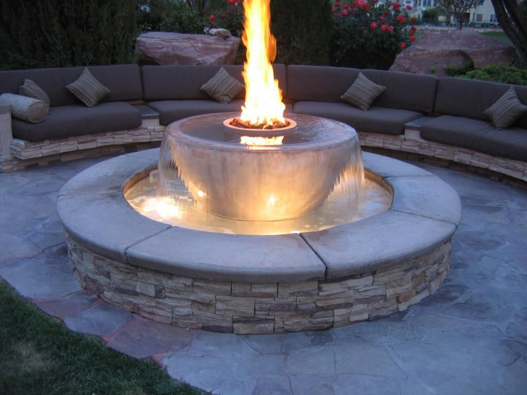 Firepit Water Feature Fountain Outdoor Fireplaces Indoor inside proportions 1024 X 768