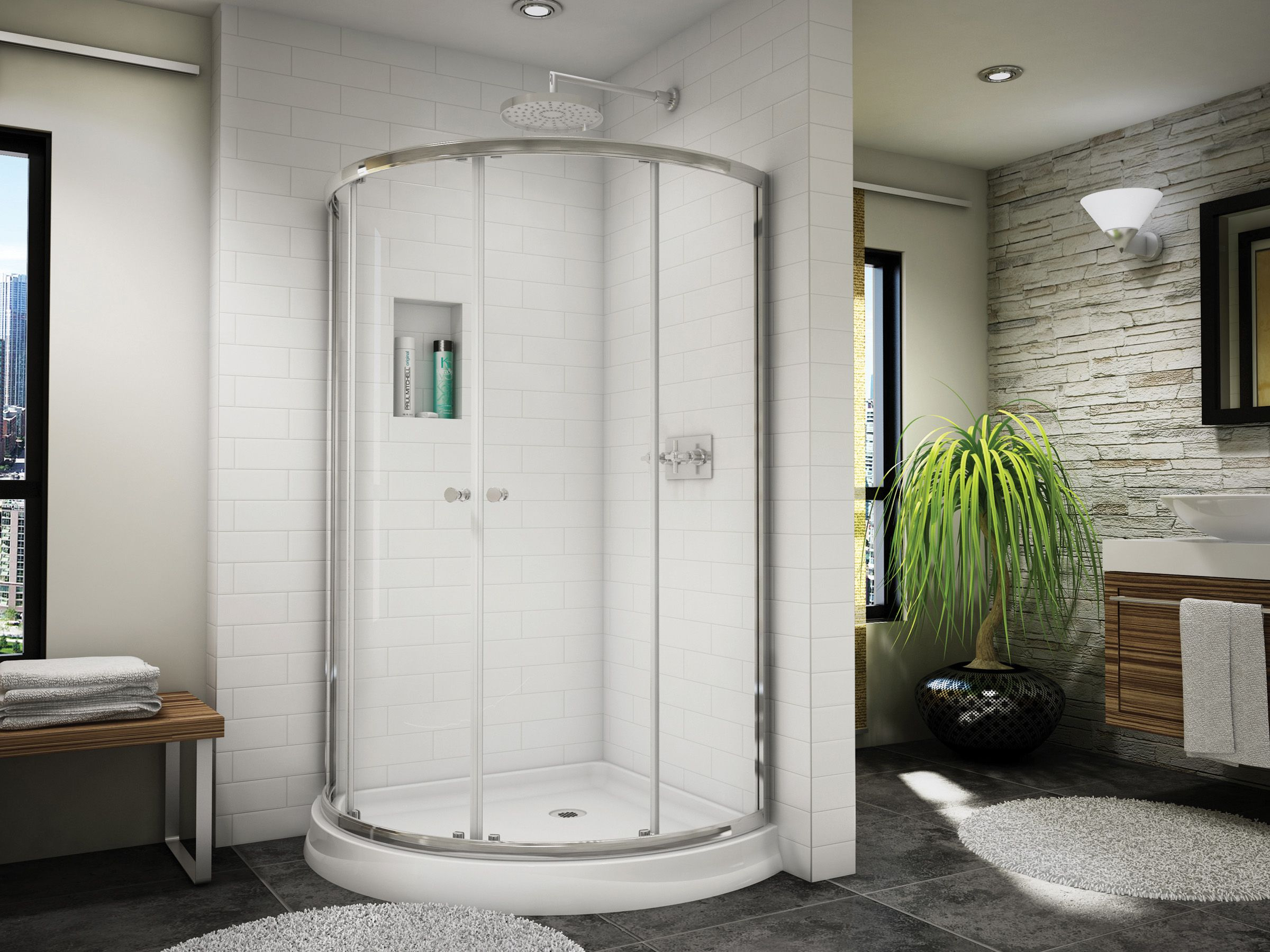 Fleurcos 4 Semi Frameless Sliding Shower Door Banyo Collection within dimensions 2400 X 1800