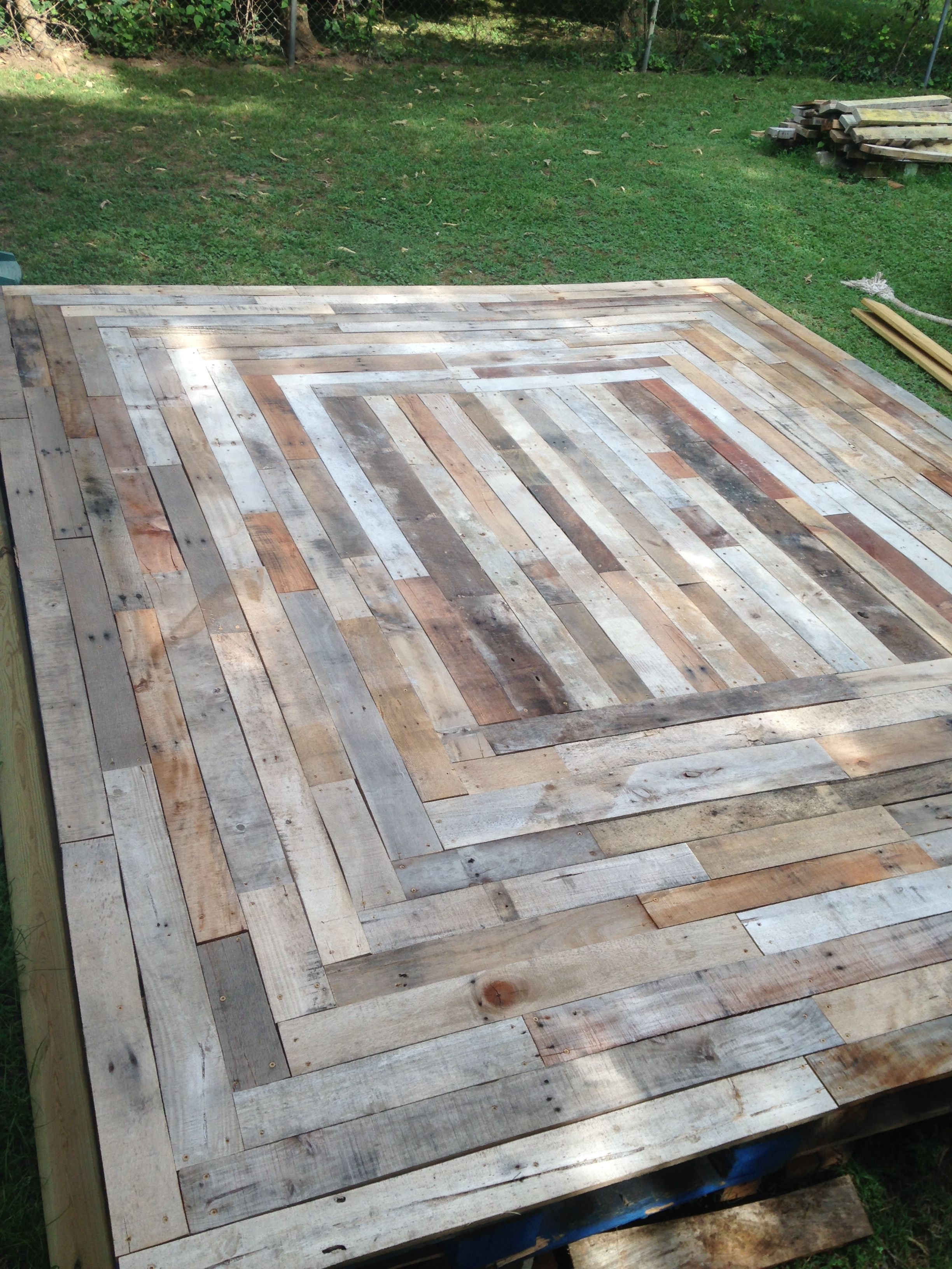 Floating Deck Made From Reclaimed Pallet Wood From Home Remedies intended for size 2448 X 3264