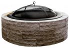 Four Seasons Outdoor Product 42 In W Tan Stone Wood Burning Fire Pit regarding size 900 X 900