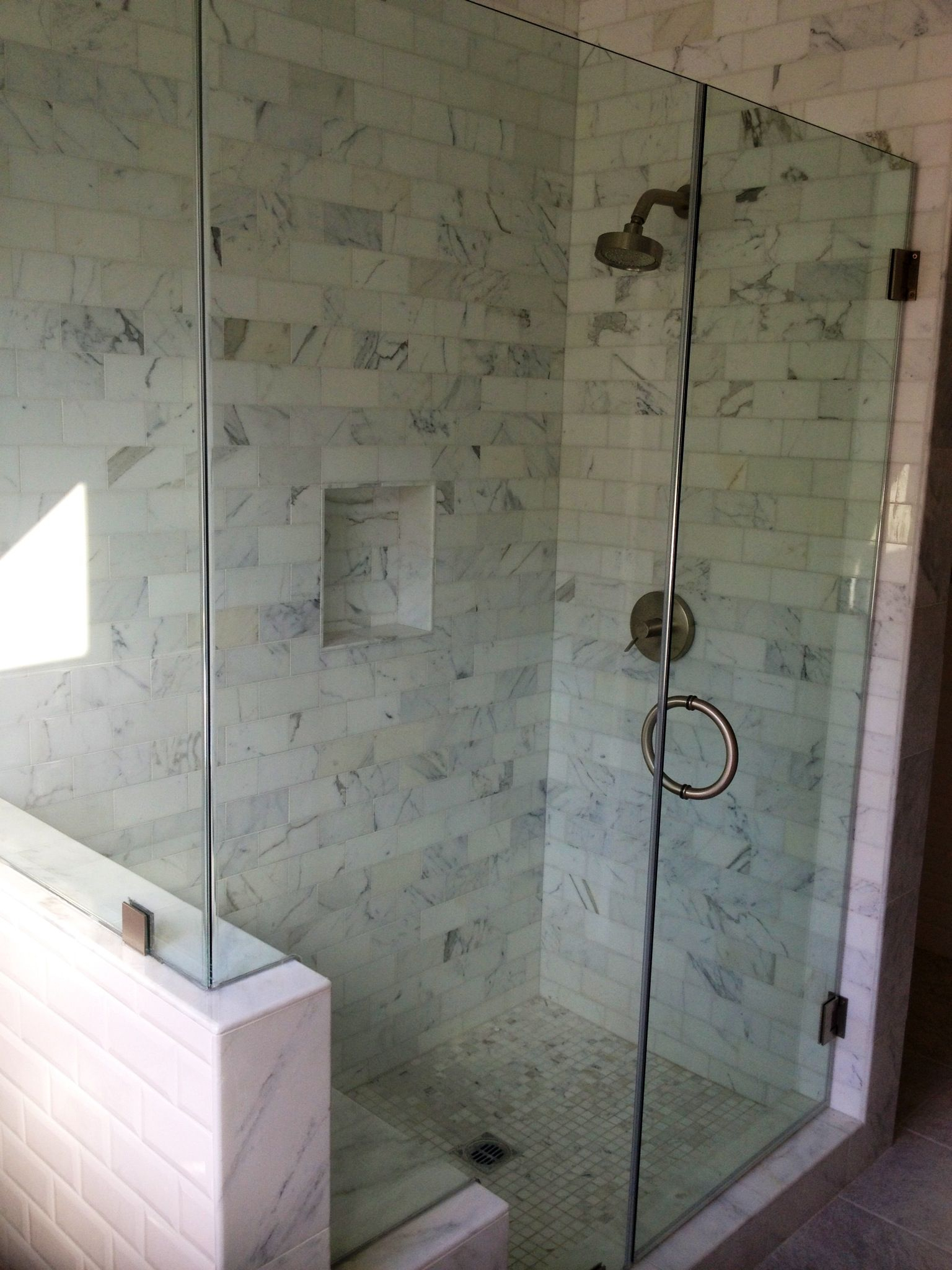 Frameless Shower Glass Door With Cut Out For Bench Frameless Glass inside sizing 1536 X 2048
