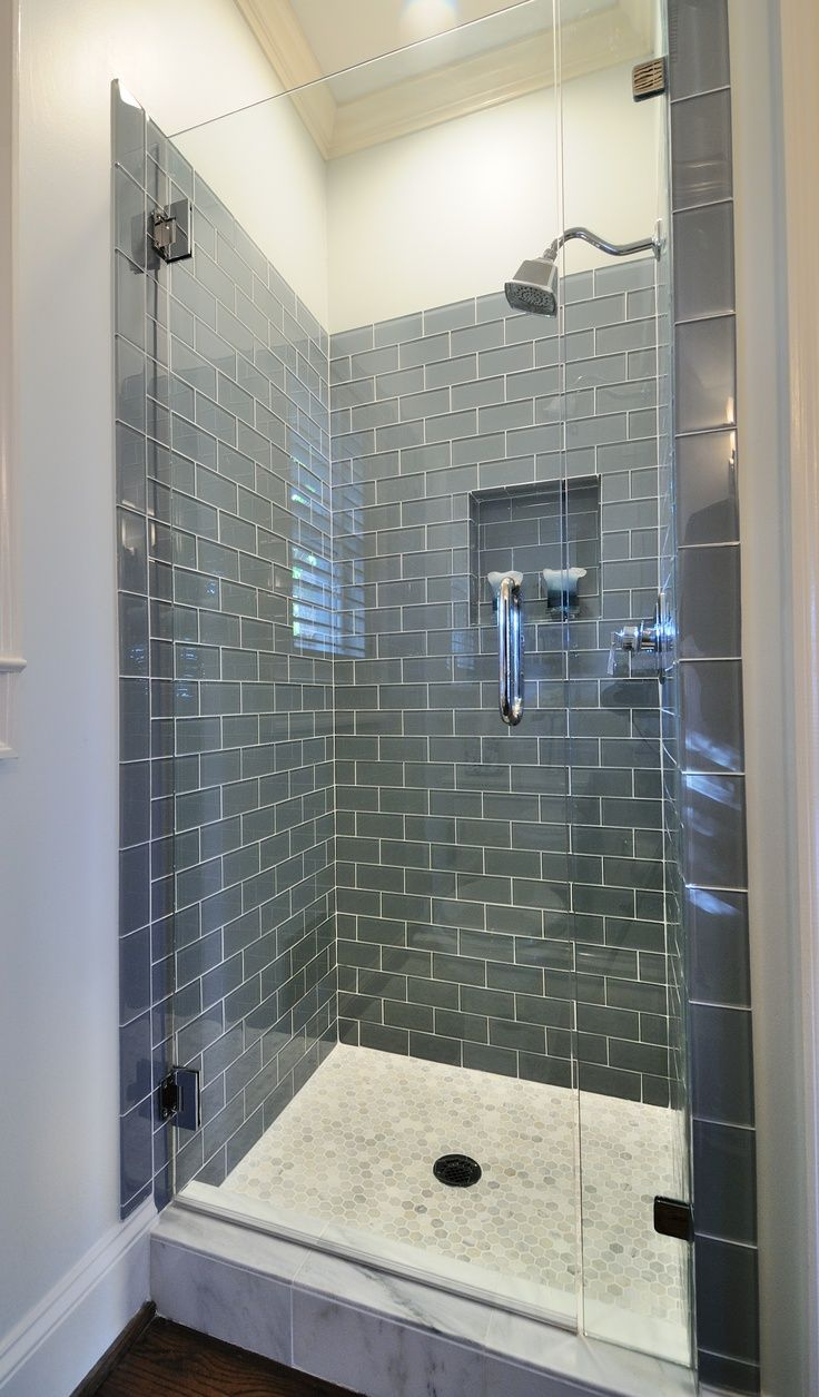 Frameless Shower With Smoky Blue Gray Subway Tile Rooms inside measurements 736 X 1255