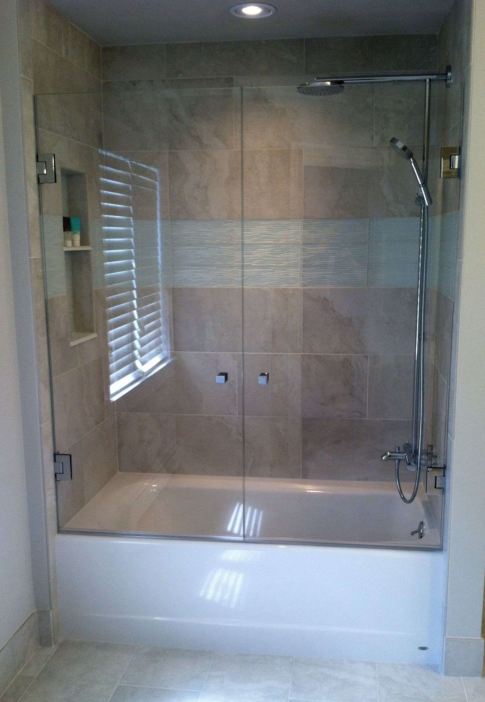 French Shower Doors Mount A Swing Door On Each Wall To Open Up Your with sizing 1633 X 2366