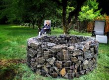 Gabion Fire Pit Diy Metal Fabric Produces A Beautiful Glow At for proportions 2048 X 1536