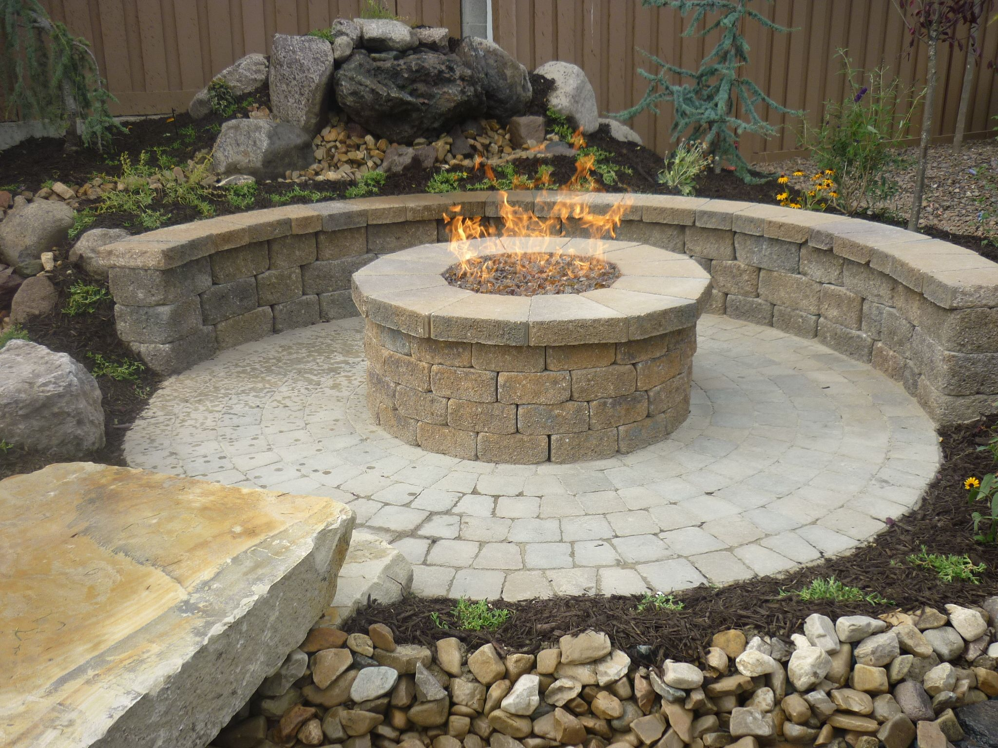 Gas Fire Pits For A Patio Circle Paver Wall In Country Manor in dimensions 2048 X 1536
