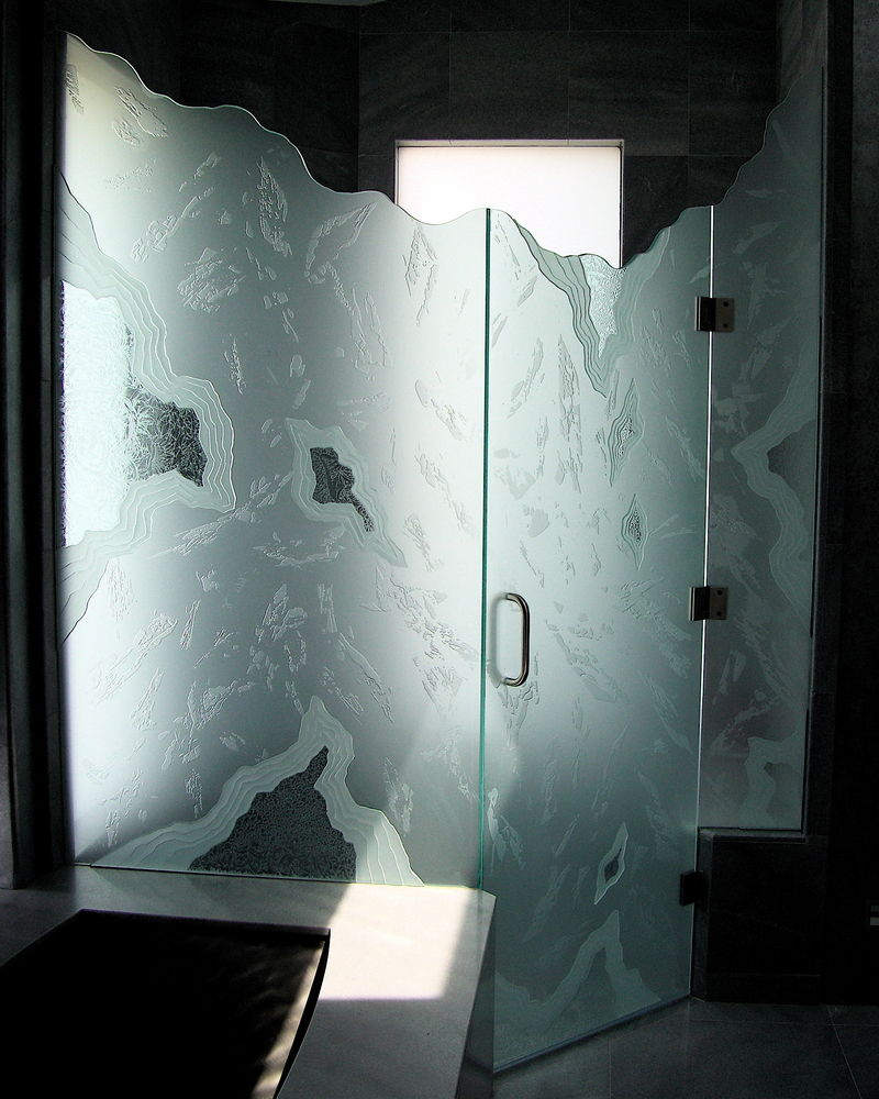 Glacierglass Shower Enclosures Etched Glass Eclectic Decor intended for proportions 800 X 1000