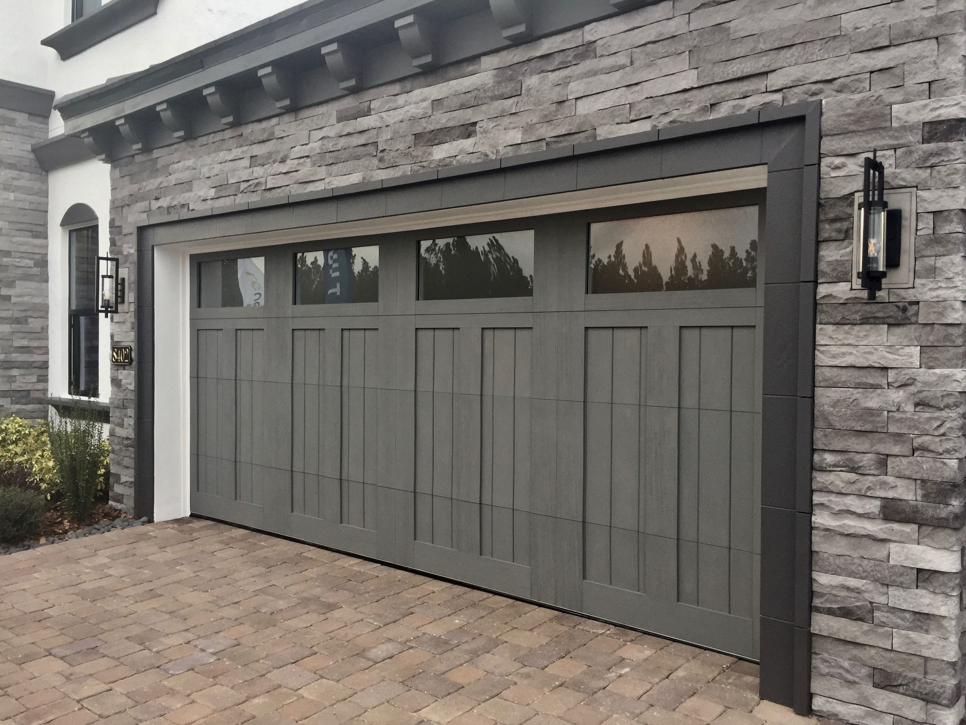 Gray Garage Door Clopay Canyon Ridge Collection Faux Wood Carriage pertaining to size 3264 X 2448