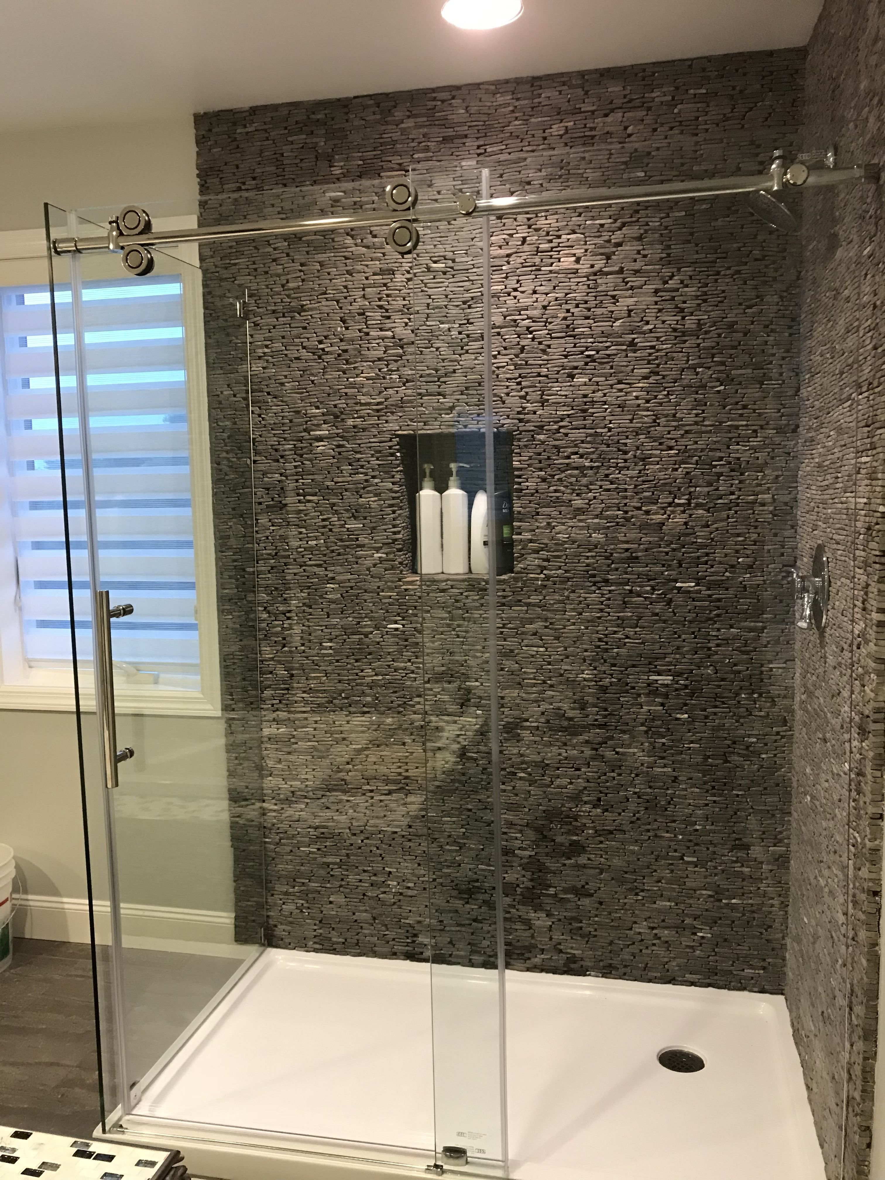 Grey Standing Mosaic Tile In 2019 My Future Home Tiles Bathroom in sizing 3024 X 4032