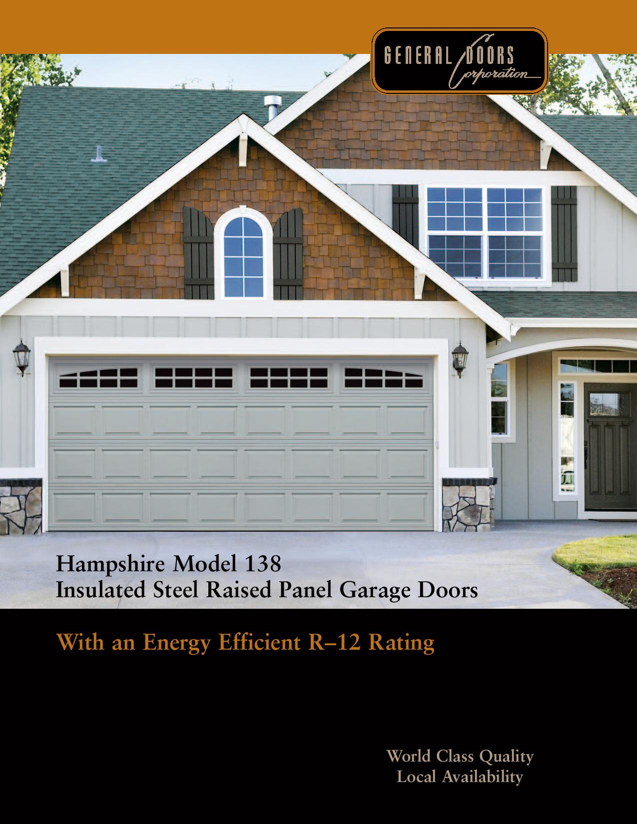 Hampshire Model 138 Insulated Steel Raised Panel Garage Doors throughout sizing 1275 X 1650