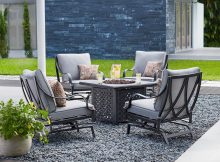 Hampton Bay Aluminum Steel Patio Fire Pit Conversation Set Gray regarding proportions 1000 X 1000