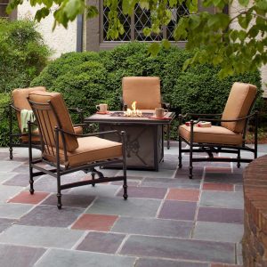 Hampton Bay Niles Park 5 Piece Gas Fire Pit Patio Seating Set With intended for dimensions 1000 X 1000