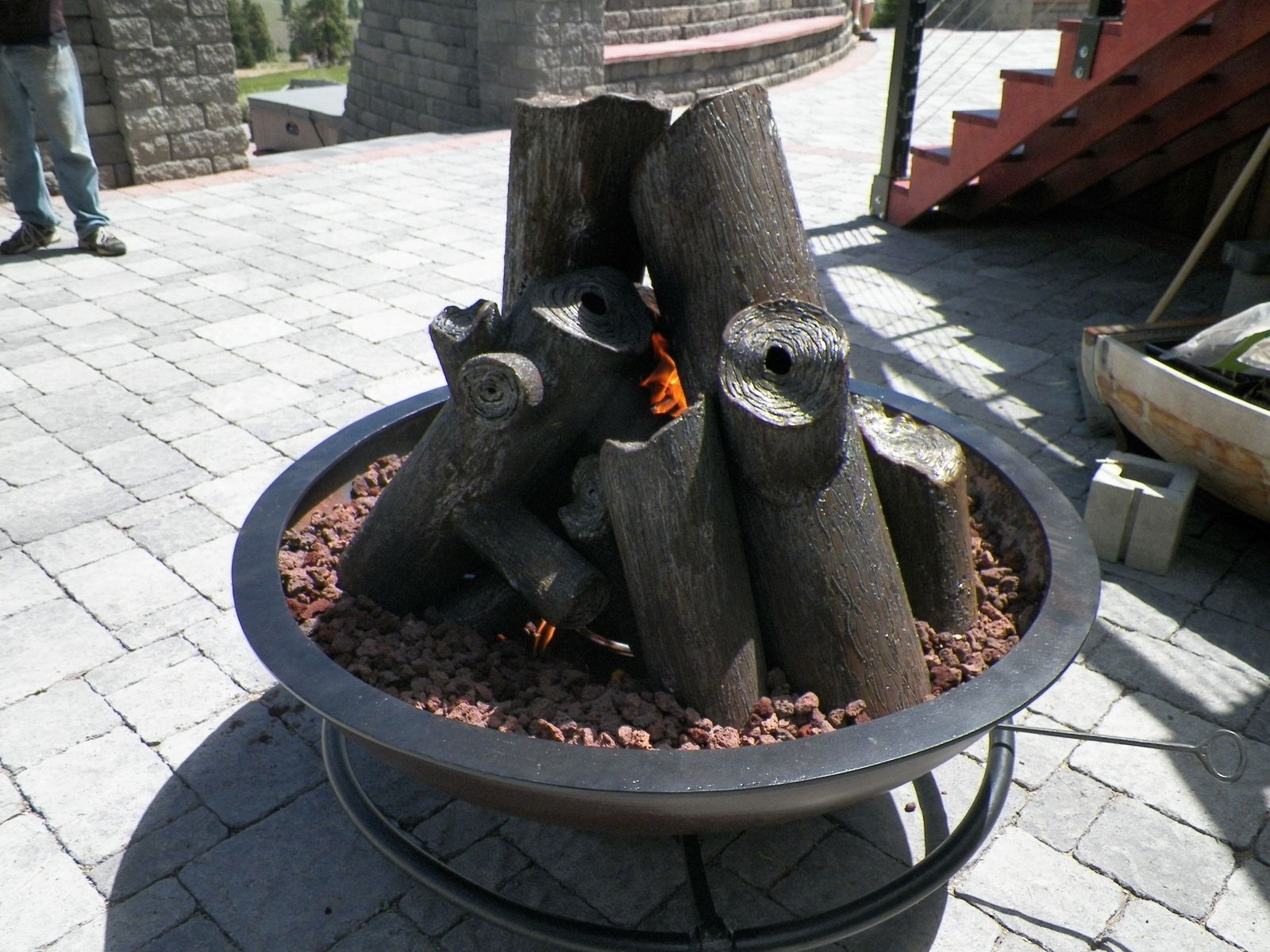 Hand Made Gas Fire Cauldron With Steel Logs Hellgate Forge pertaining to sizing 1600 X 1200