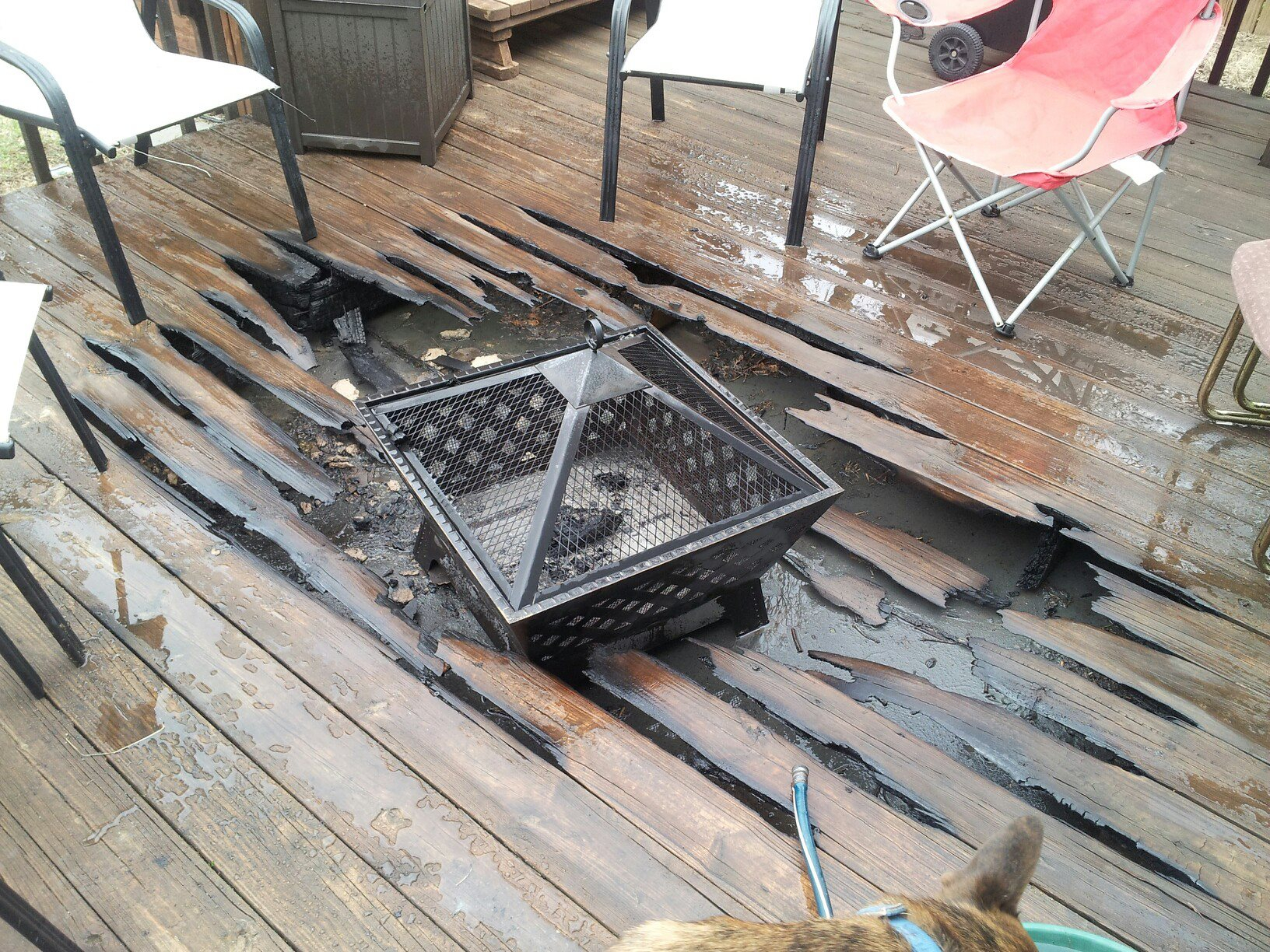 Ill Just Put This Fire Pit On A Wooden Floor Wcgw X Post From R intended for proportions 1632 X 1224