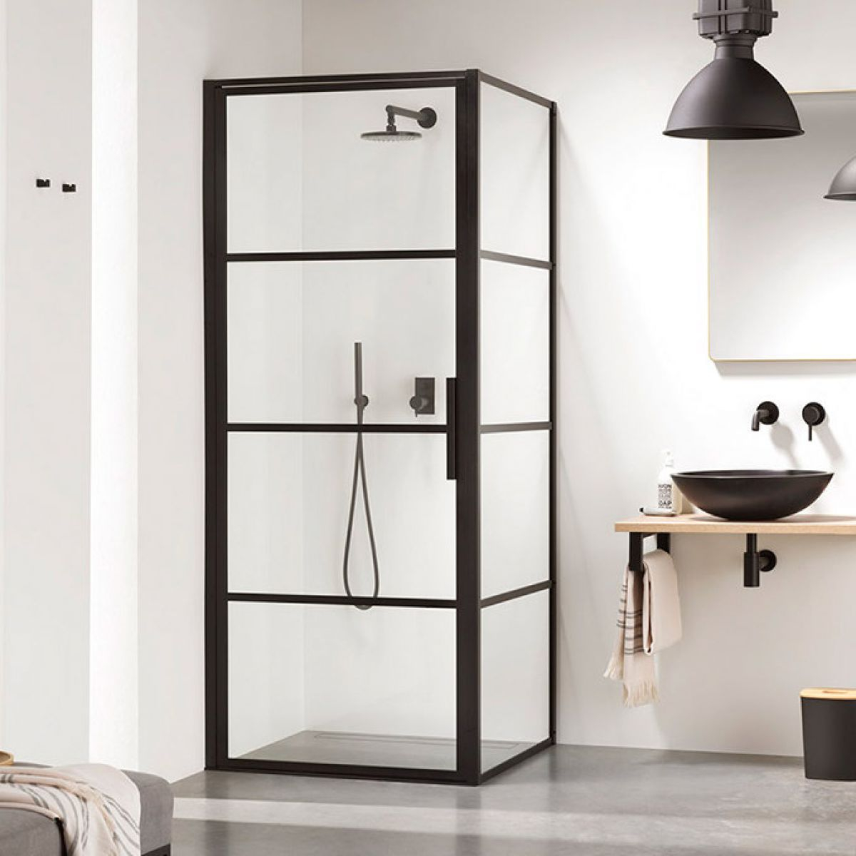 Impey Soho Pivot Door Black Shower Enclosure Uk Bathrooms pertaining to proportions 1200 X 1200