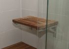 Installed View Of The Teak Wall Mount Bench With Slats Bathroom in sizing 1200 X 1200