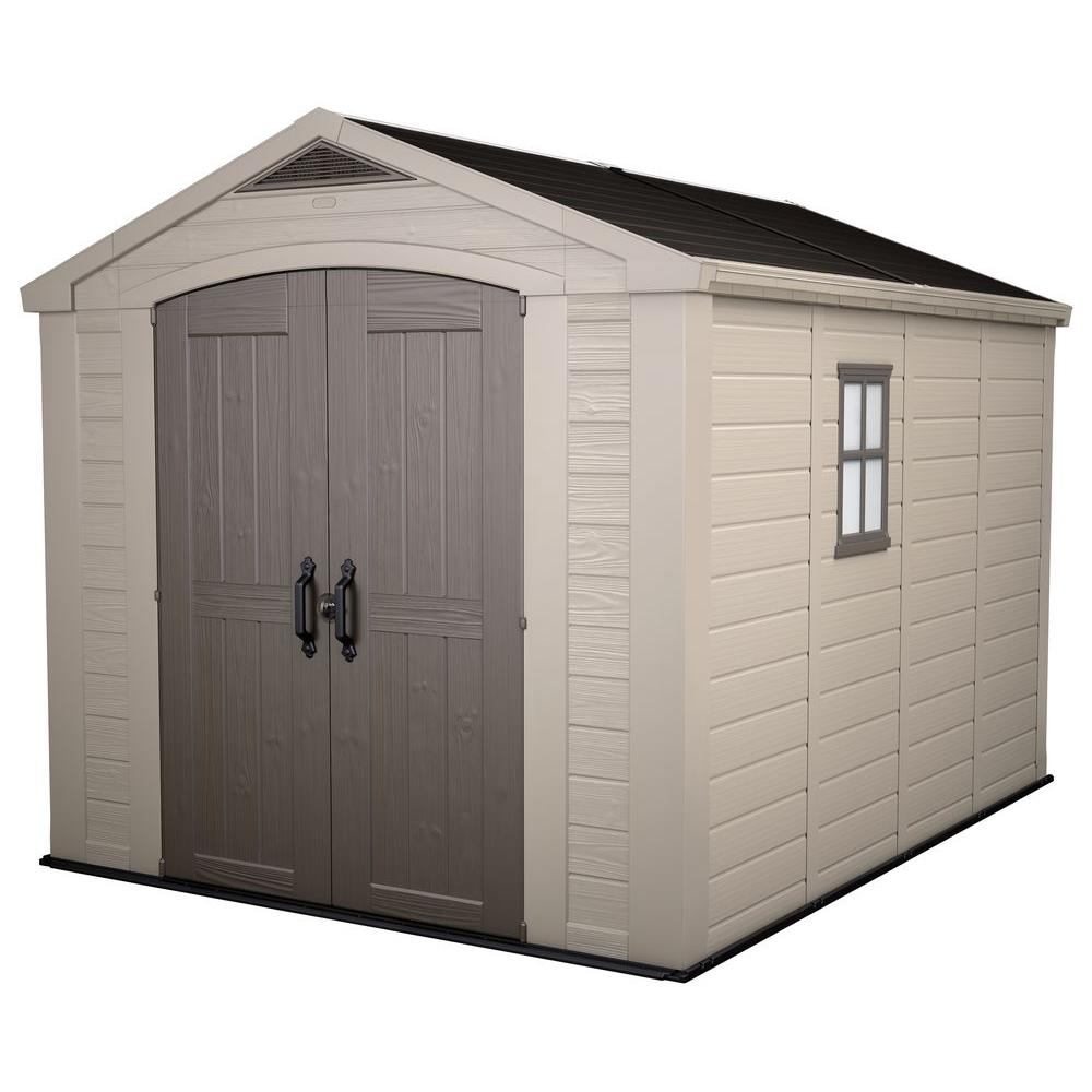 Keter Factor 8 Ft X 11 Ft Plastic Outdoor Storage Shed 211203 pertaining to size 1000 X 1000
