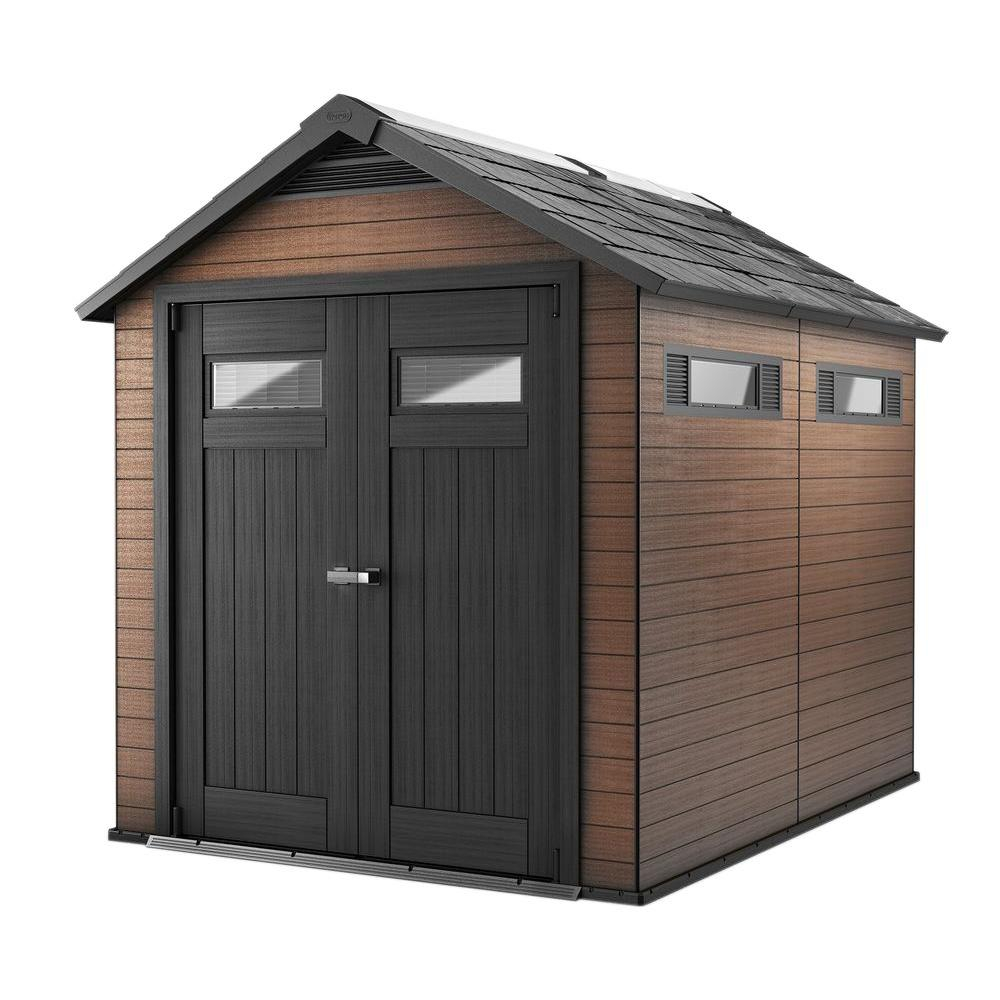 Keter Fusion 75 Ft X 9 Ft Wood And Plastic Composite Shed 224449 intended for proportions 1000 X 1000