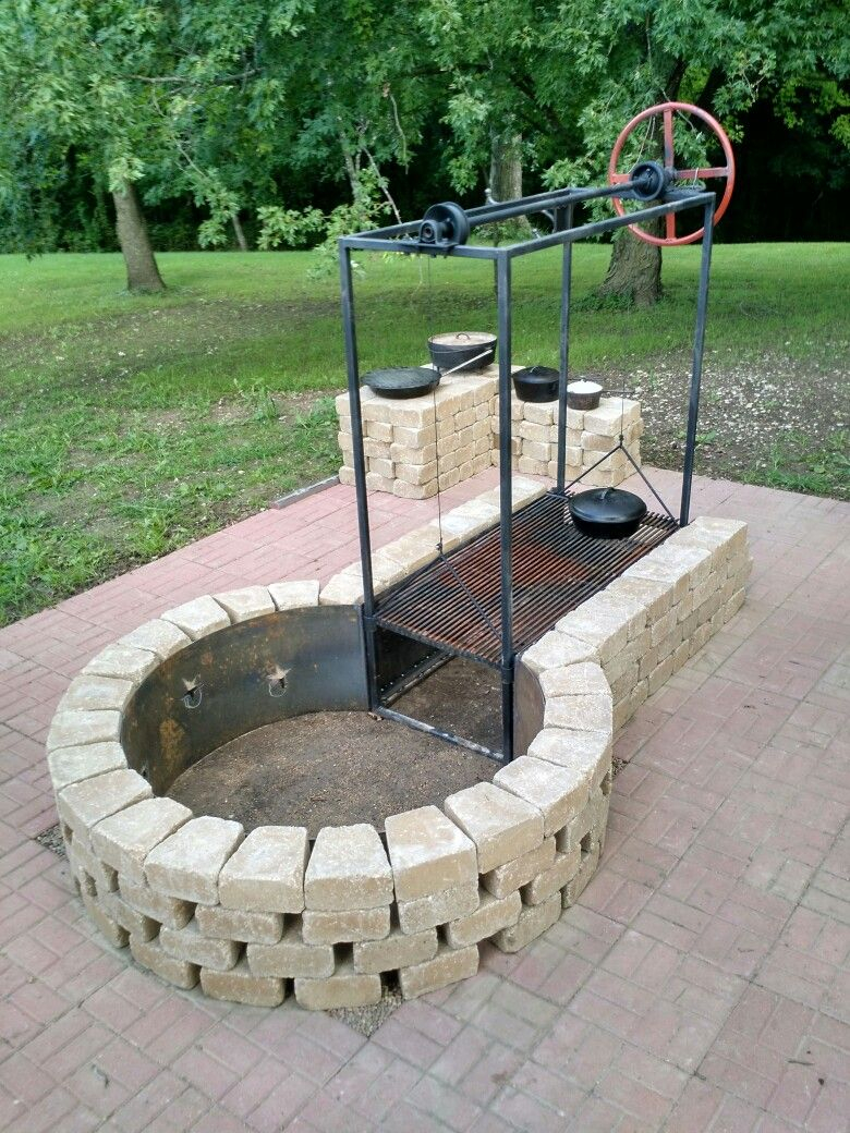 Keyhole Fire Pit With Adjustable Grille Bbq Grills Smokers pertaining to measurements 780 X 1040