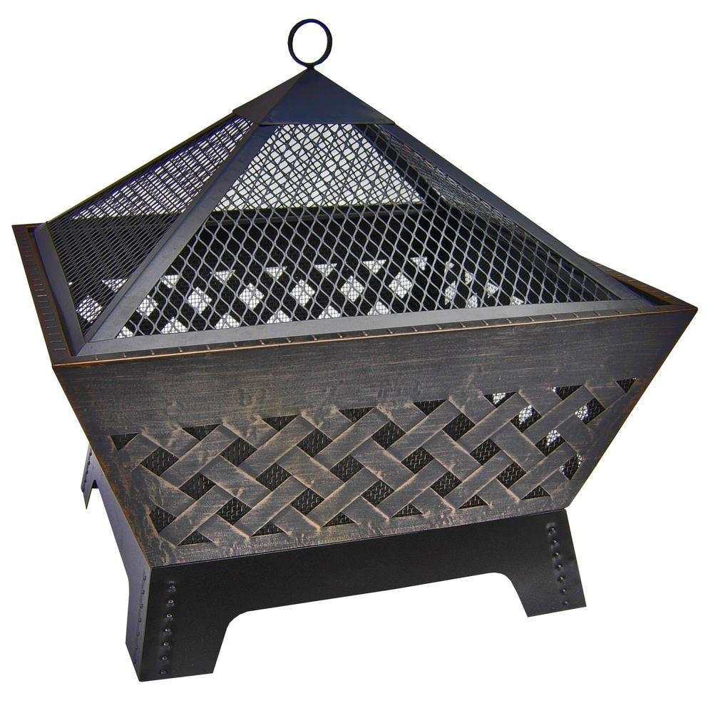Landmann Barrone Lattice 26 In Fire Pit In Antique Bronze With with regard to proportions 1000 X 1000