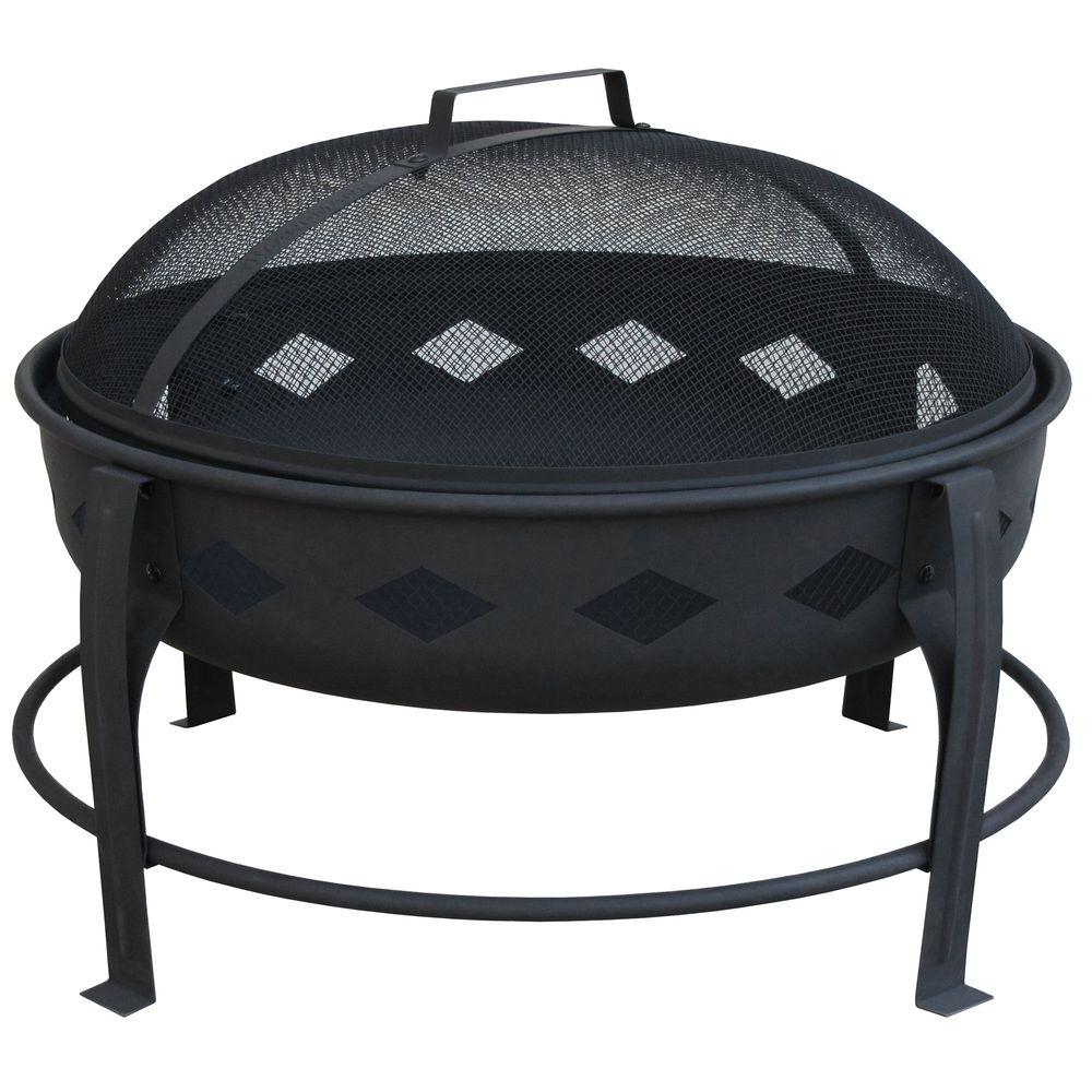 Landmann Bromley 24 In Diamond Steel Fire Pit In Black 21860 The intended for sizing 1000 X 1000