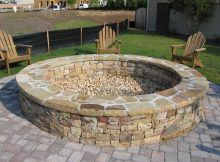 Large Fire Pit Round Stone Fire Pit And Bench With Large Wooden with regard to proportions 1280 X 960