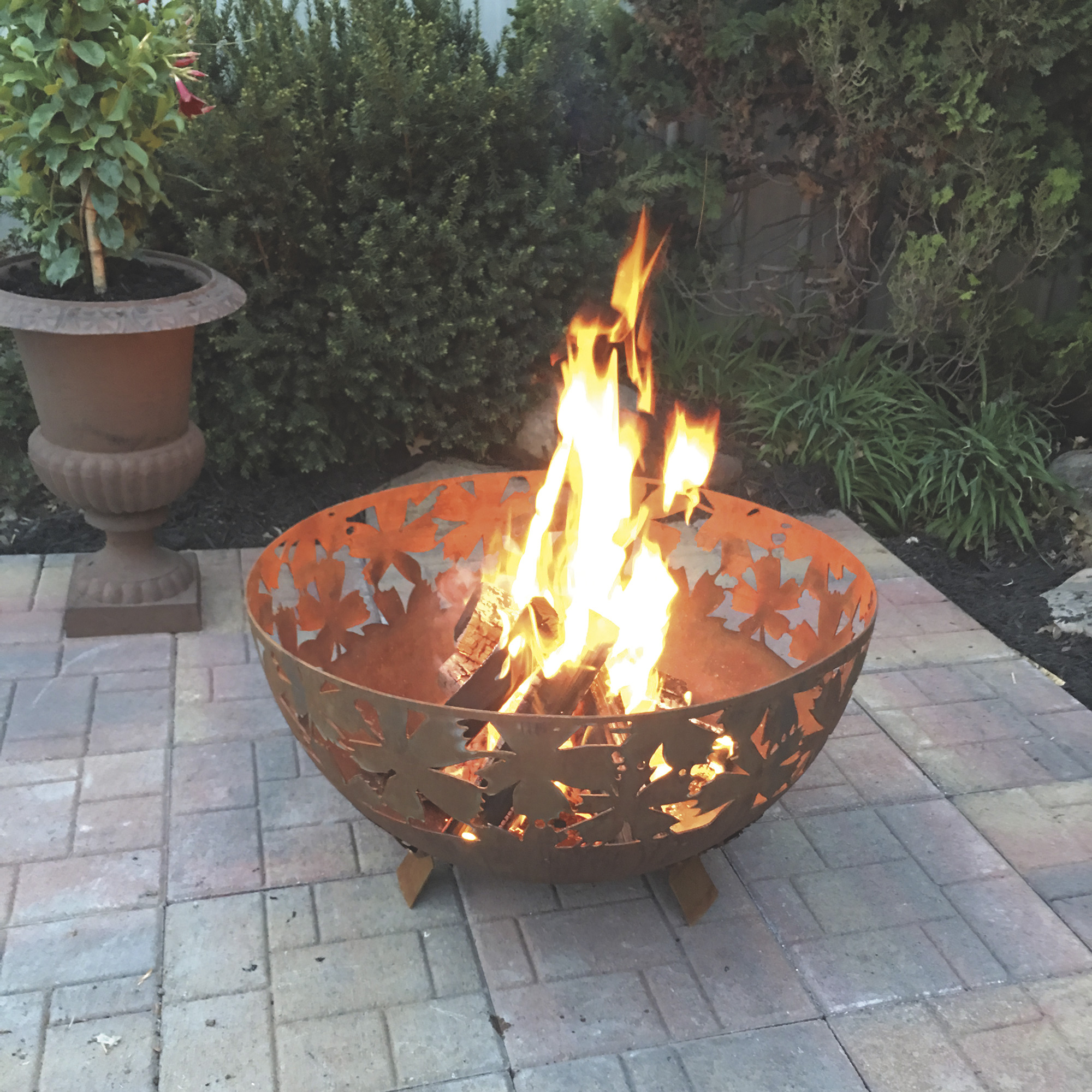 Leaf Laser Cut Open Fire Pit Bowl Extra Large Wwwkotulas inside proportions 2000 X 2000