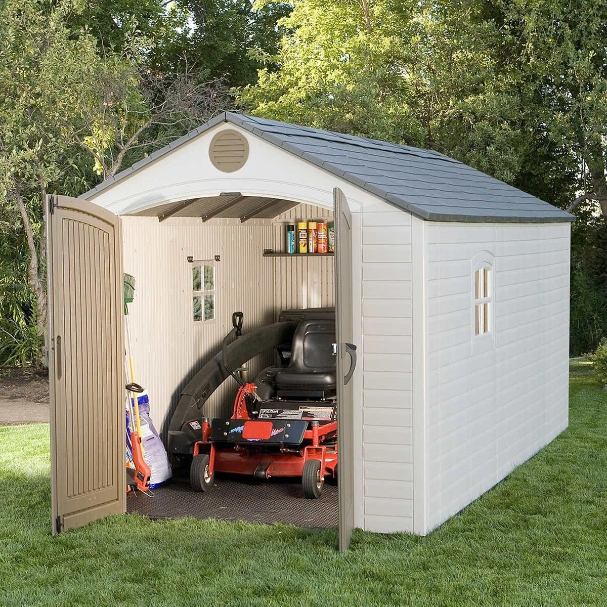 Lifetime Brighton 8 X 15 Storage Shed Plasticgardensheds Top with regard to size 1200 X 1200