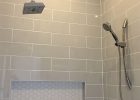 Linear Light Gray Shower Wall Tile With Hexagon Mosaic Shelf And intended for dimensions 759 X 1080