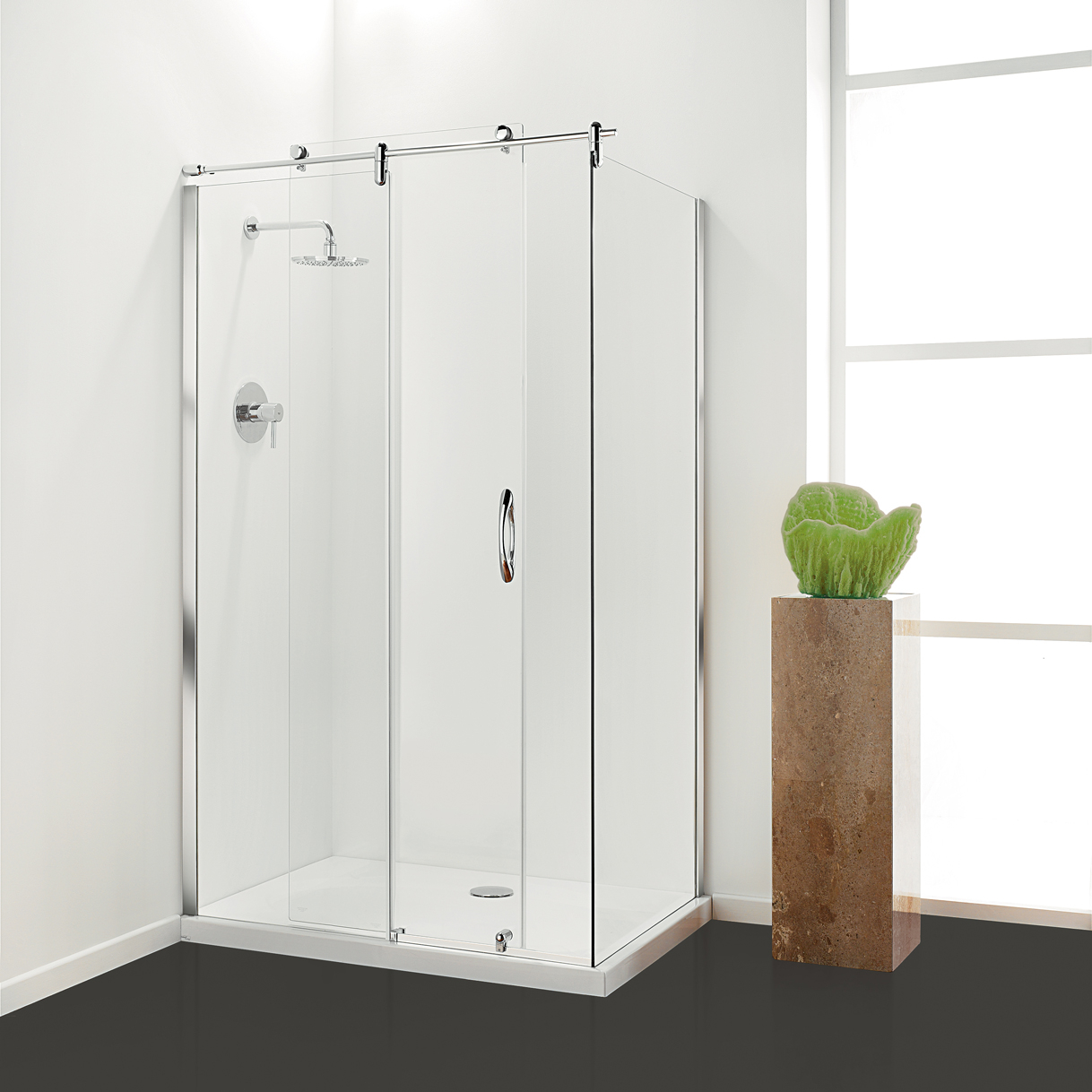 Luxury 1900mm Frameless Sliding Door Shower Enclosure Coram intended for dimensions 1218 X 1218