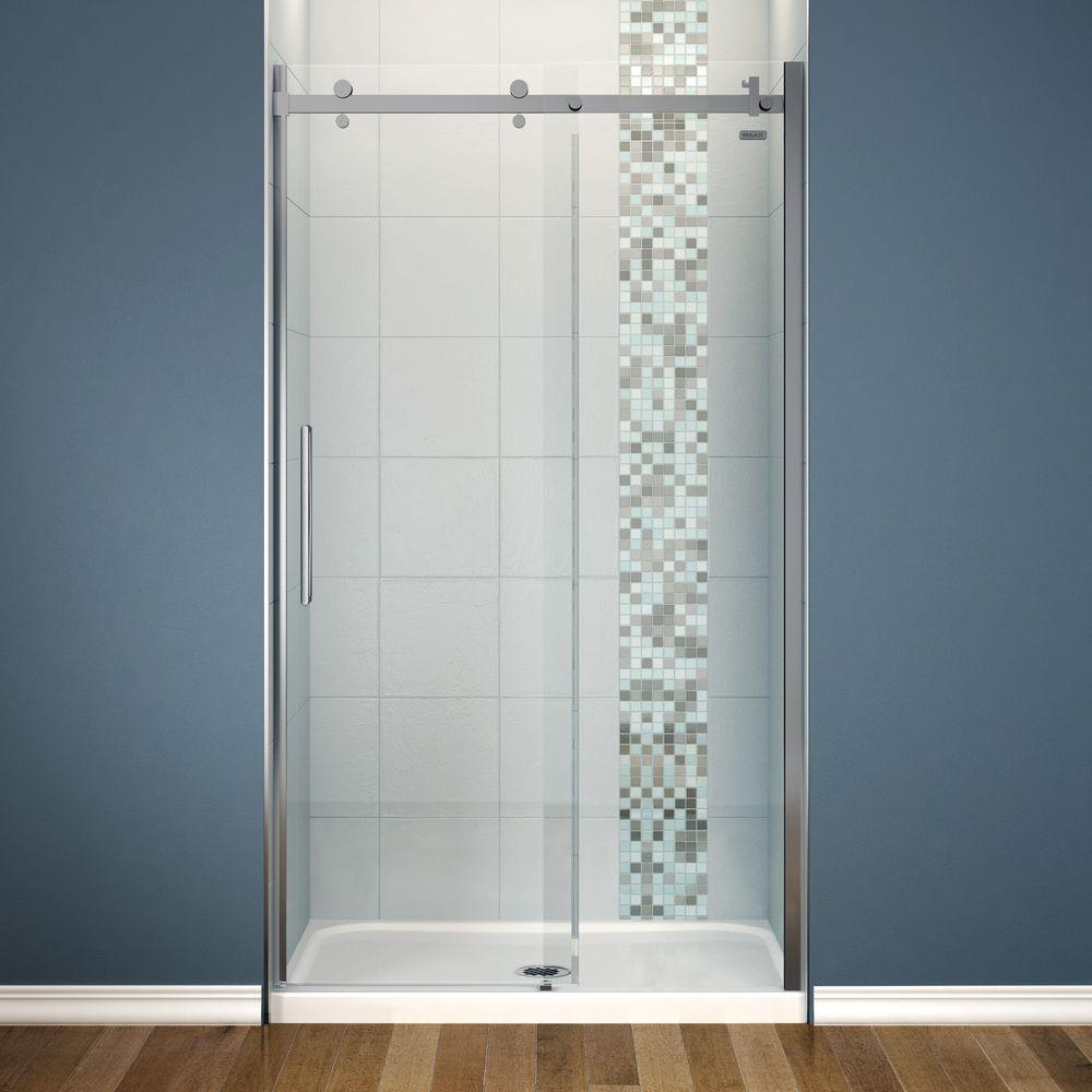 Maax Halo 48 In X 82 In Frameless Sliding Shower Door In Chrome throughout measurements 1000 X 1000