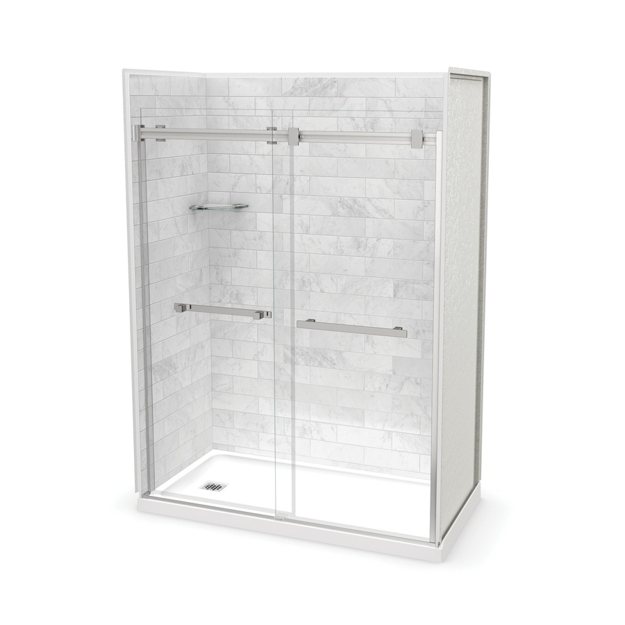 Maax Utile Marble Carrara 5 Piece Alcove Shower Kit Common 32 In X within dimensions 900 X 900