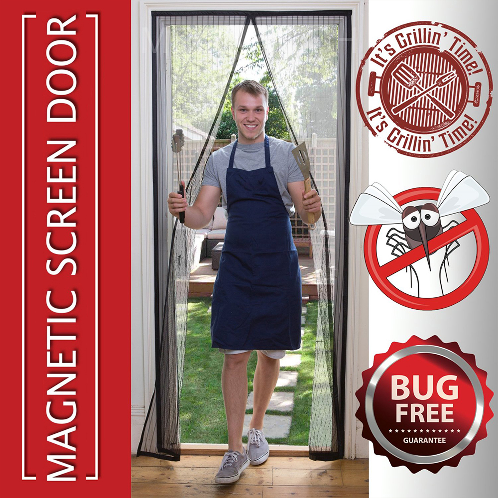 Magnetic Mosquito Screen Door Heavy Duty Mesh Hands Free Magnetic pertaining to dimensions 2000 X 2000