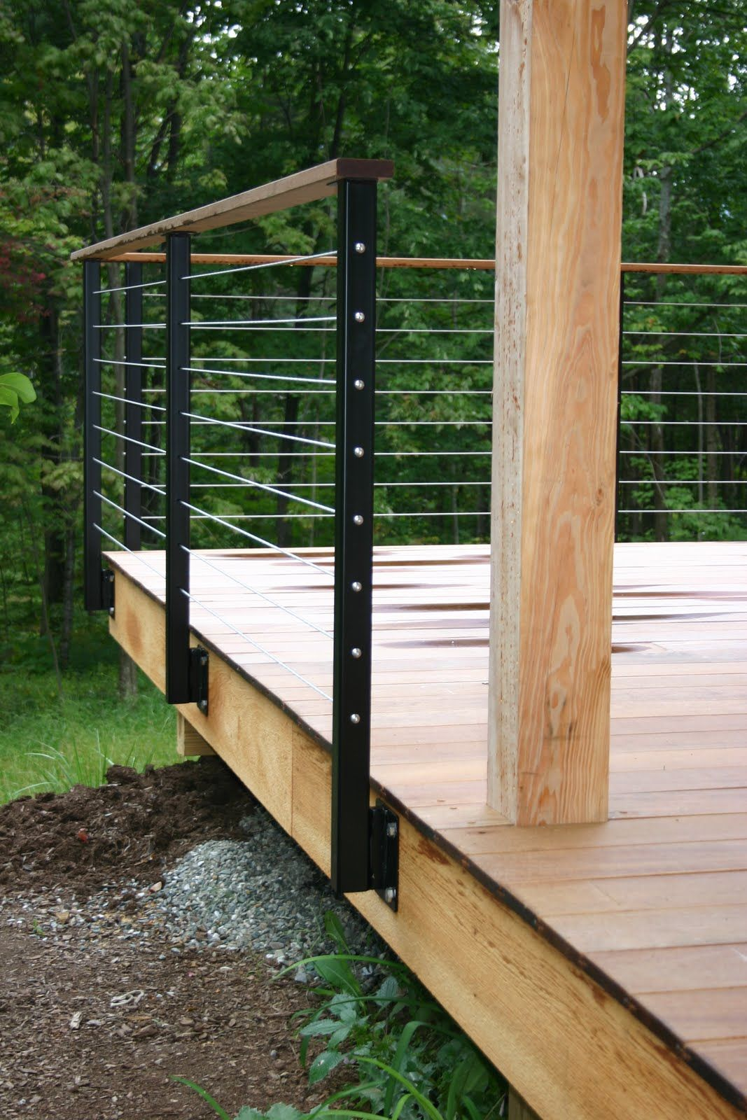Modern Cabin Deck Railing Metal Railing Posts Wire Wood Decks with regard to dimensions 1067 X 1600