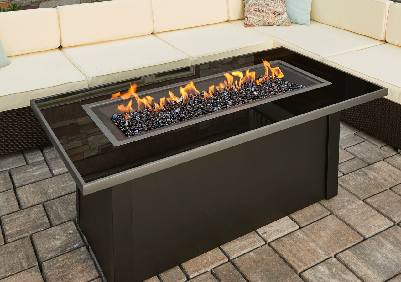 Monte Carlo Fire Pit Coffee Table Black Glass Propane Fire Pit Kit within size 1280 X 899
