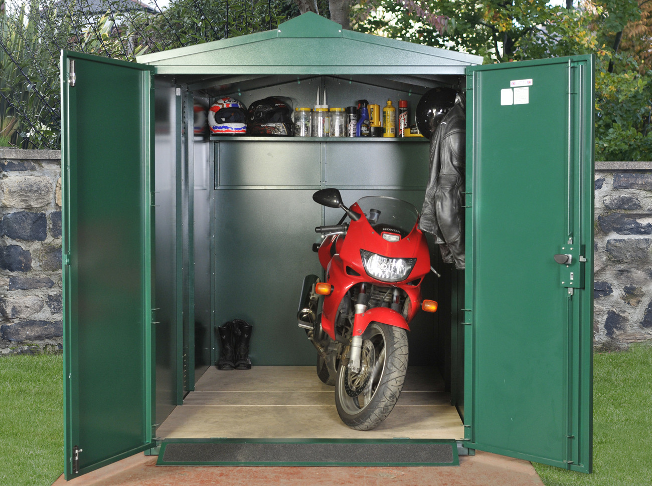 Motorcycle Storage Shed 9ft X 5ft 2 Motorbike Garage Asgard within dimensions 1300 X 970