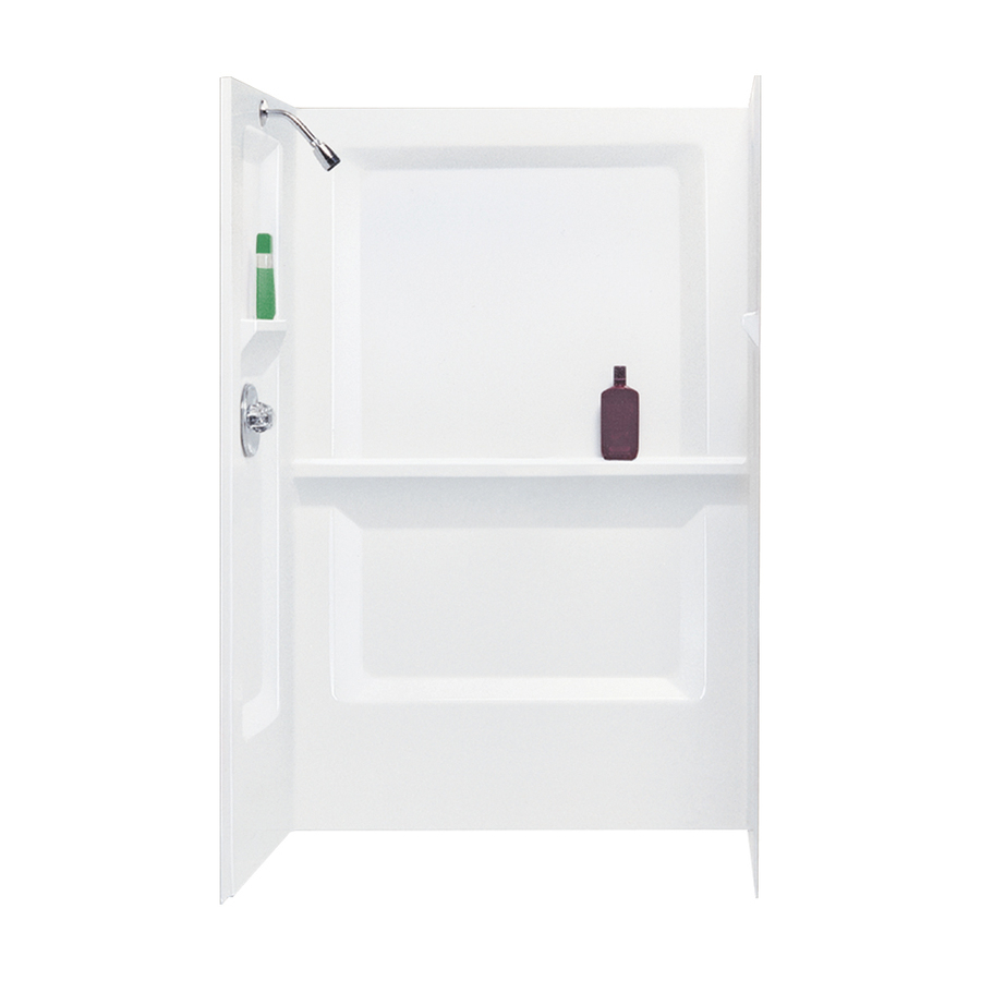 Mustee Durawall White Shower Wall Surround Panel Kit Common 48 In with regard to proportions 900 X 900