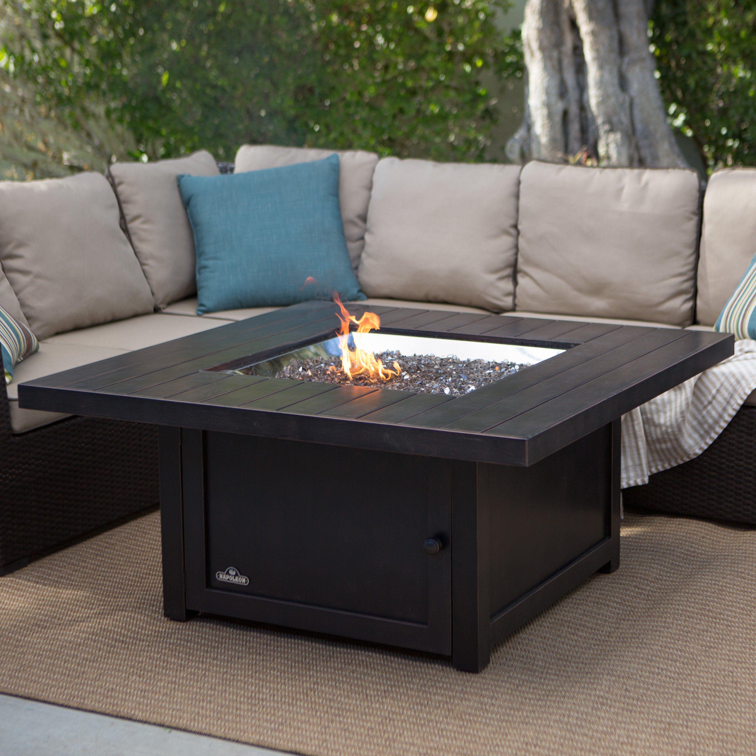 Napoleon Square Propane Fire Pit Table Turn The Party Up A Notch throughout measurements 3200 X 3200