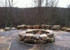 Natural Boulder Firepit Slate Patio And Boulder Seat Wall intended for sizing 2592 X 1936