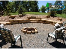 Natural Fire Pit Area With Limestone Walls And Crushed Trap in sizing 2336 X 1692