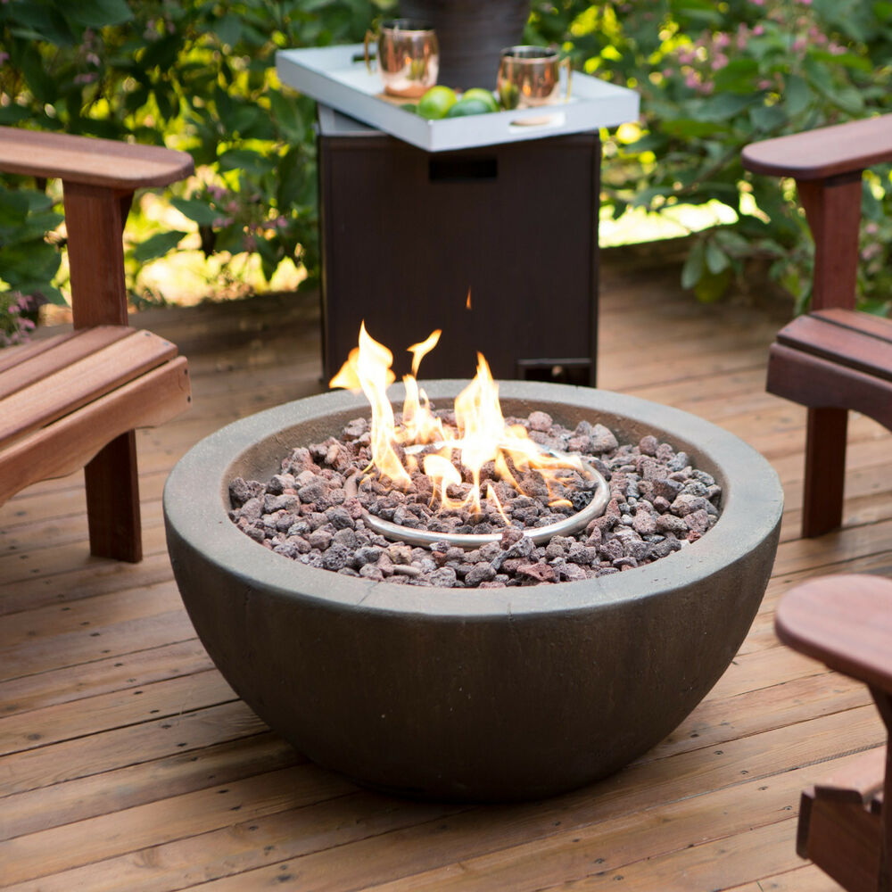 Natural Gas Fireplace Diy Fire Pit Bowl Patio Deck Stone W Cover within dimensions 1000 X 1000