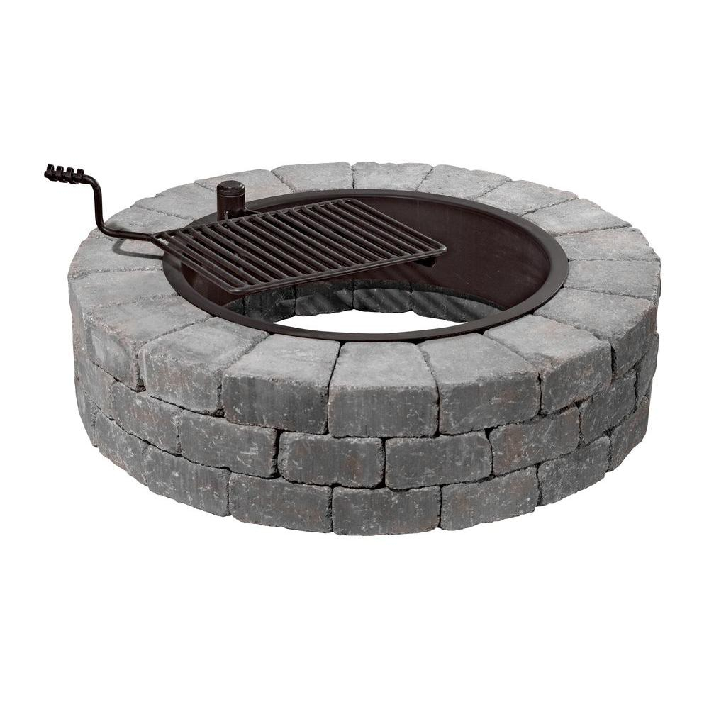 Necessories Grand 48 In Fire Pit Kit In Bluestone With Cooking with size 1000 X 1000