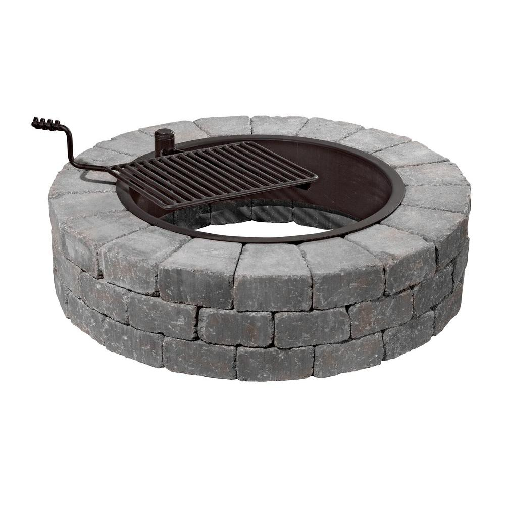 Necessories Grand 48 In Fire Pit Kit In Bluestone With Cooking within sizing 1000 X 1000