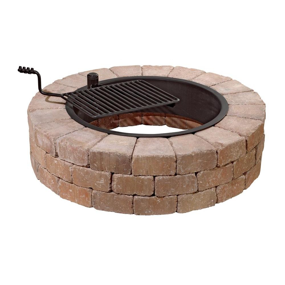 Necessories Grand 48 In Fire Pit Kit In Desert With Cooking Grate within sizing 1000 X 1000
