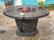 Old World Gas Fire Pit Table W Burner Cover Foremost Veranda with dimensions 900 X 900