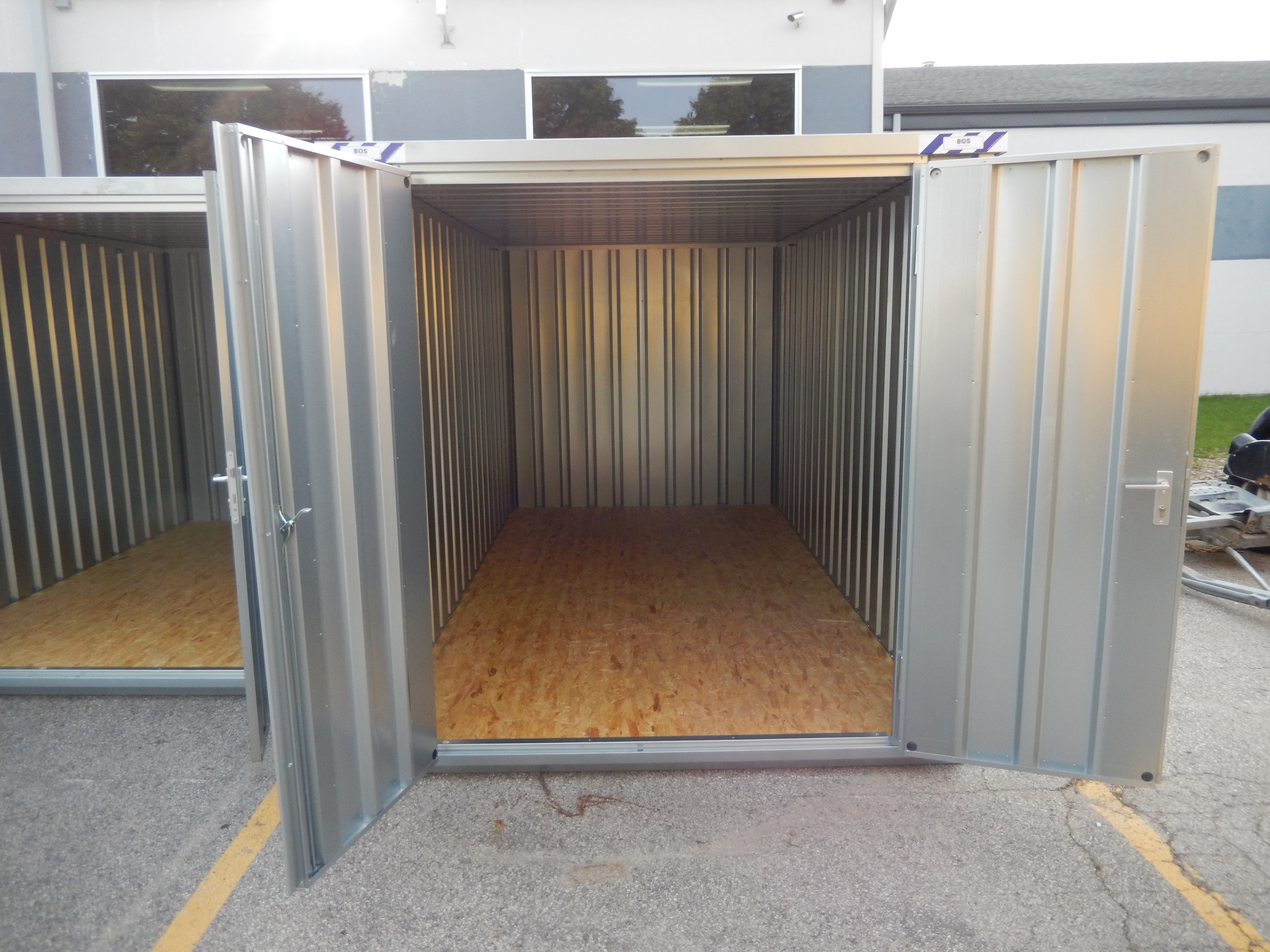 Open Door To Large Portable Temporary Steel Storage Shed Iowa City in dimensions 4608 X 3456